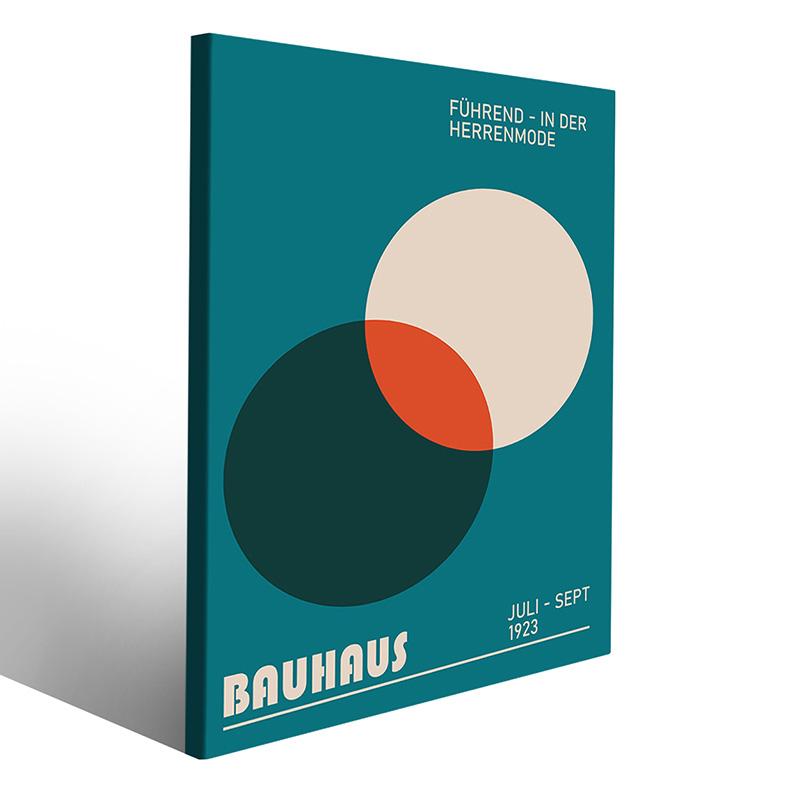 Tela artistica Bauhaus astratta con motivi geometrici stilizzati