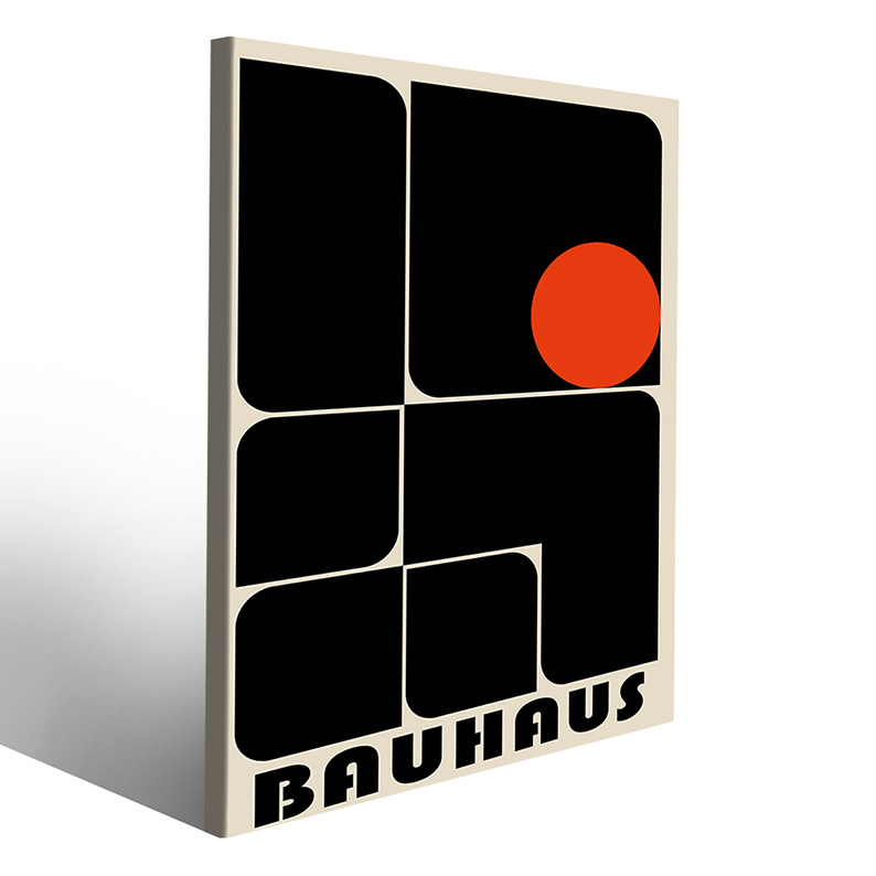 Quadro su tela Bauhaus con motivi astratti monocromatici