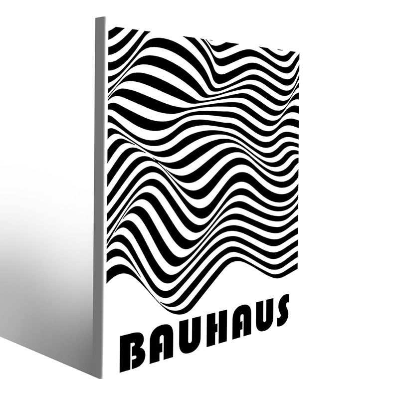 Tela geometrica Bauhaus con colori vivaci e linee astratte