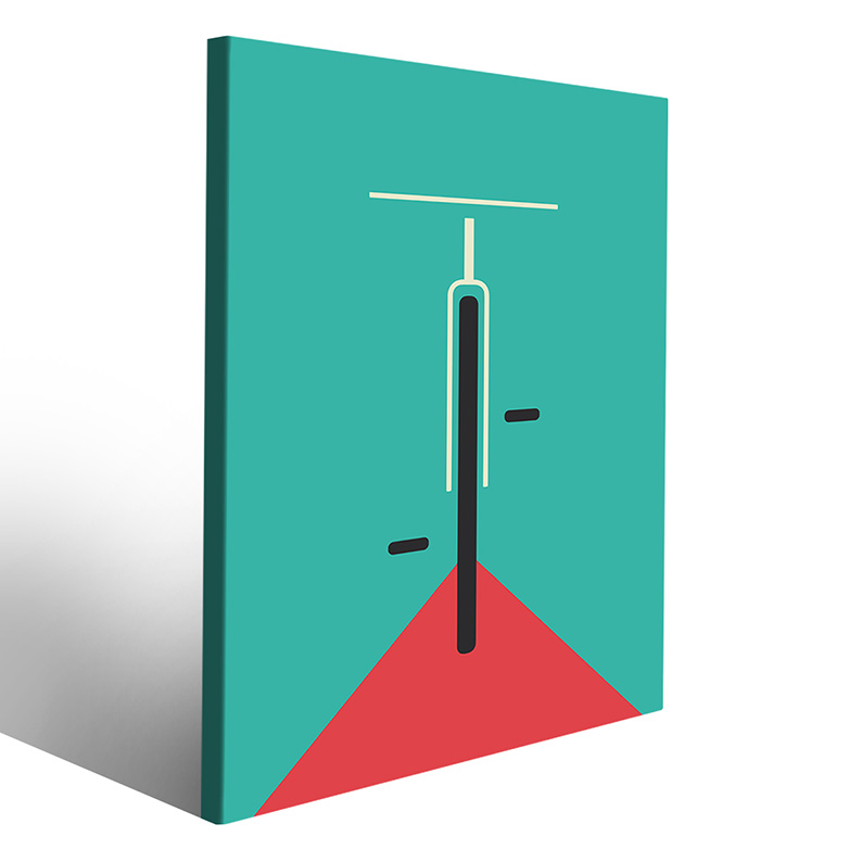 Composizione geometrica Bauhaus su tela con colori accesi