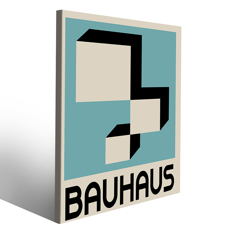 Stampa geometrica Bauhaus su tela per arredamento moderno minimal