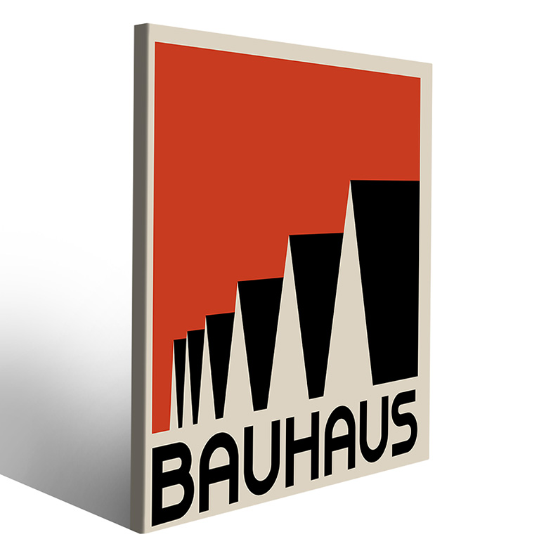 Decorazione murale su tela Bauhaus con colori intensi