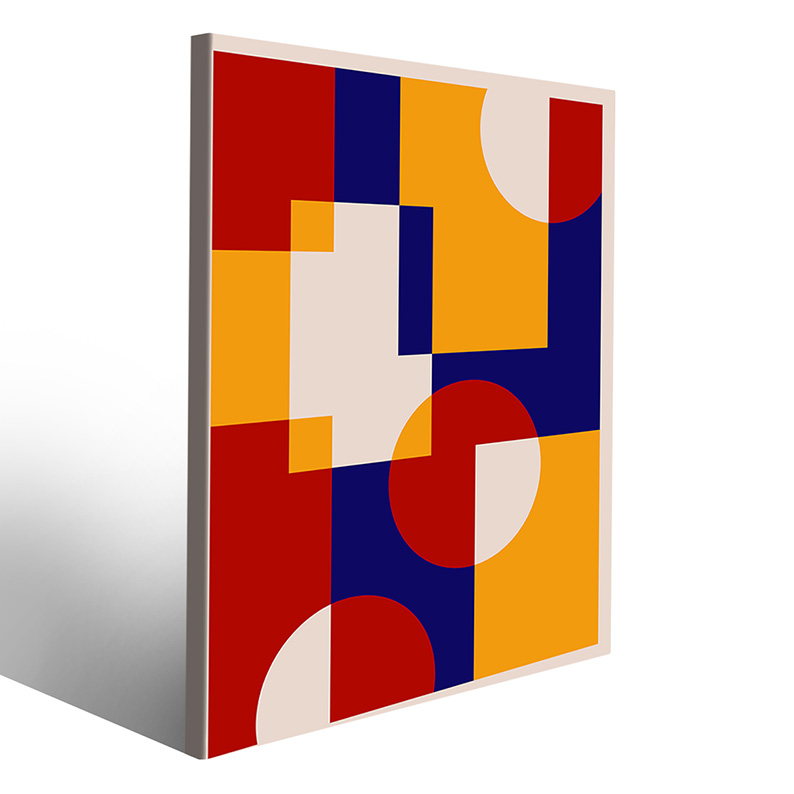 Quadro contemporaneo su tela Bauhaus con design astratto geometrico