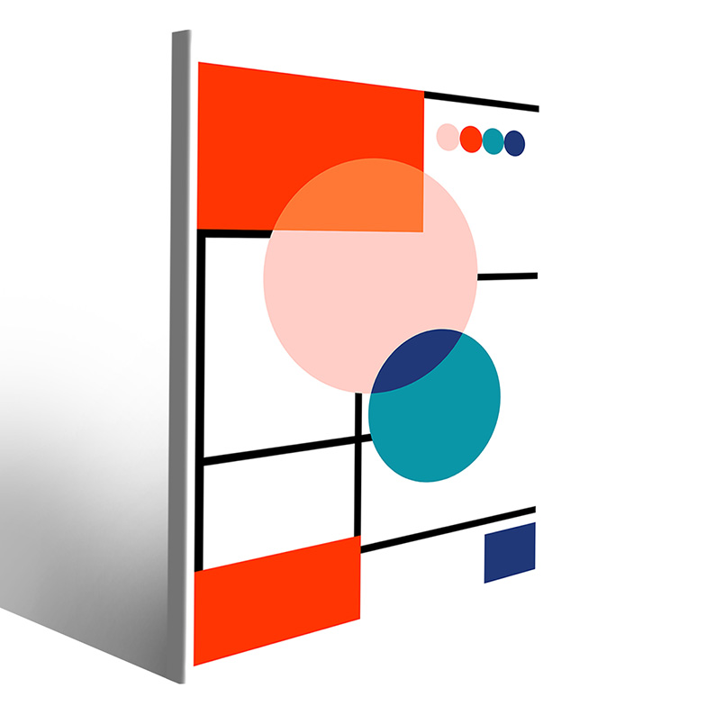 Stampa su tela vibrante in stile Bauhaus