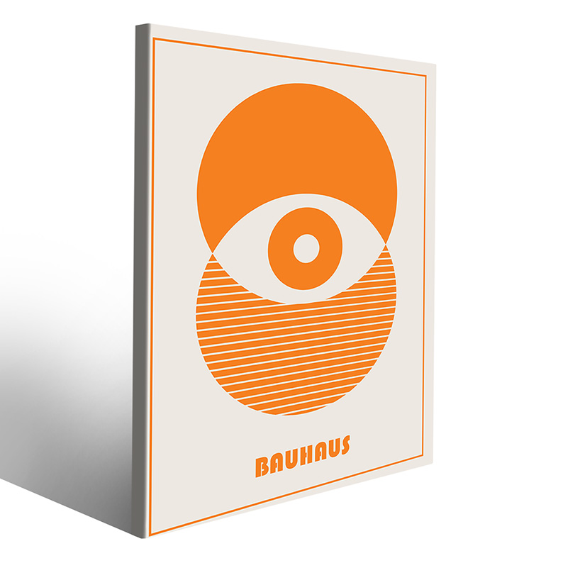 Occhio arancione in stile Bauhaus elegante