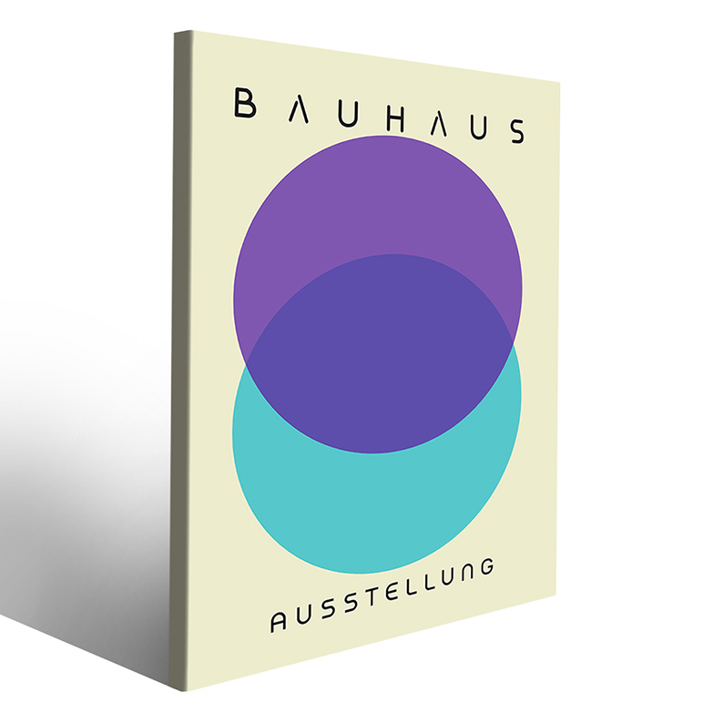 Quadro Bauhaus lilla e celeste toni di azzurro
