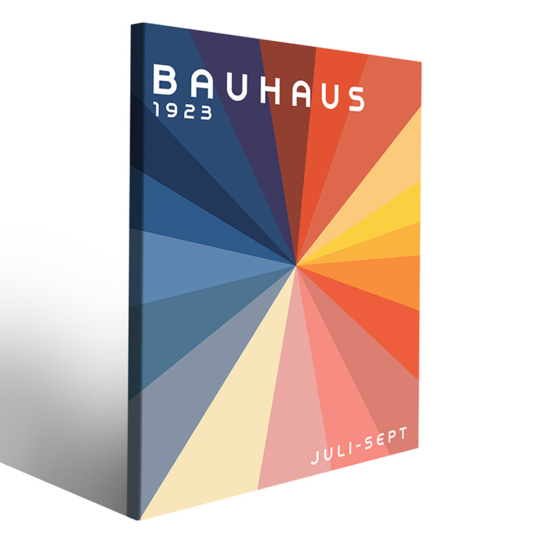 Quadro dai colori arcobaleno ritratto dallo stile Bauhaus