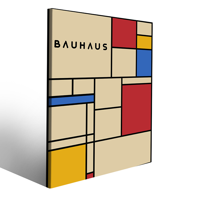 Quadro mondrian Bauhaus stampa famosa su tela