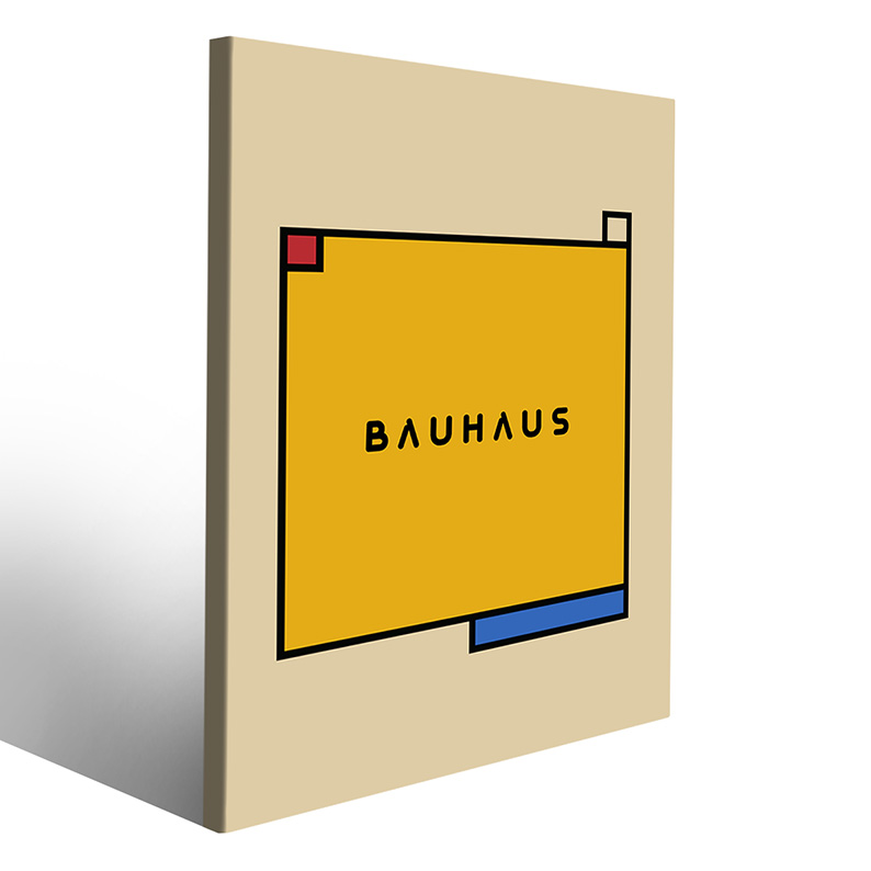 Quadro geometria giallo e beidge con motivo Bauhaus